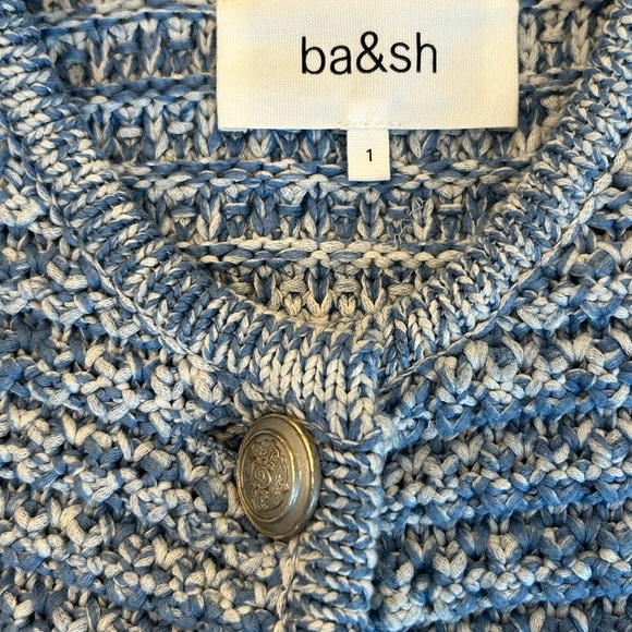 Ba&sh Blue Cardigan Classic Knit Sweater - Picture 2 of 5